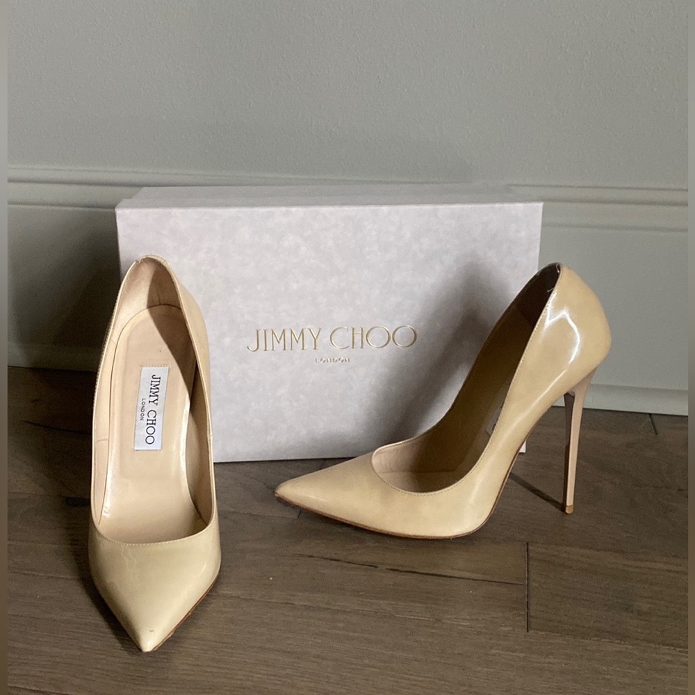 Jimmy Choo Nude Anouk Nude Pump Heels - Gem